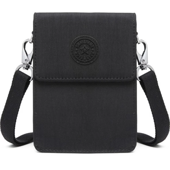 Smart Bags Küçük Telefonluk Kadın Çantası Krinkıl Kumaş 3173 Siyah ürün görseli 1