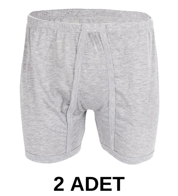 2 Adet Erkek % 100 Pamuk Arjantin Penye Boxer Gri (65 Kilo-115 Kilo) ürün görseli 1