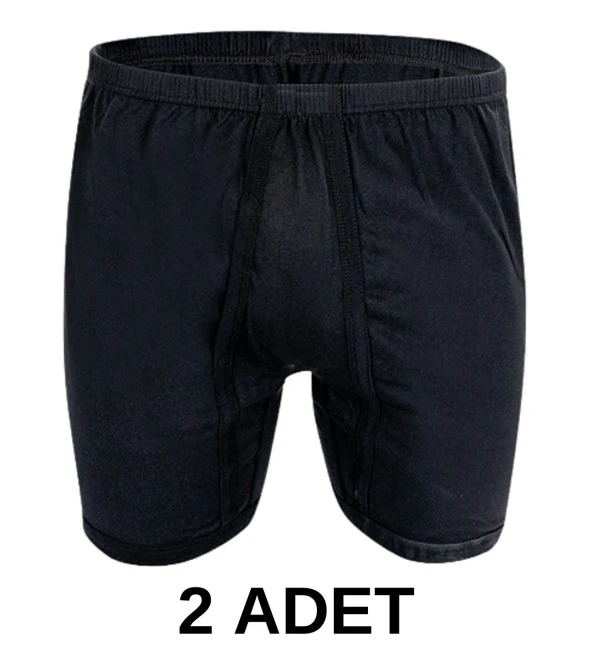 2 Adet Erkek % 100 Pamuk Arjantin Penye Boxer Siyah (65 Kilo-115 Kilo) ürün görseli 1