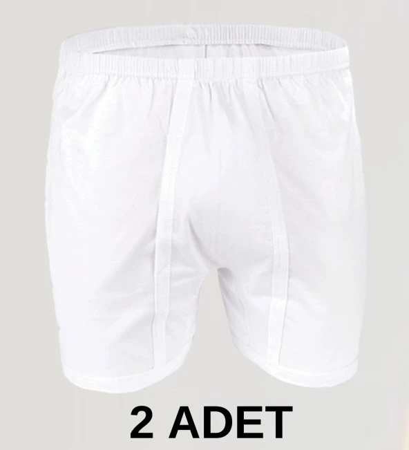 2 Adet Erkek % 100 Pamuk Arjantin Penye Boxer Beyaz (65 Kilo-115 Kilo) ürün görseli 1
