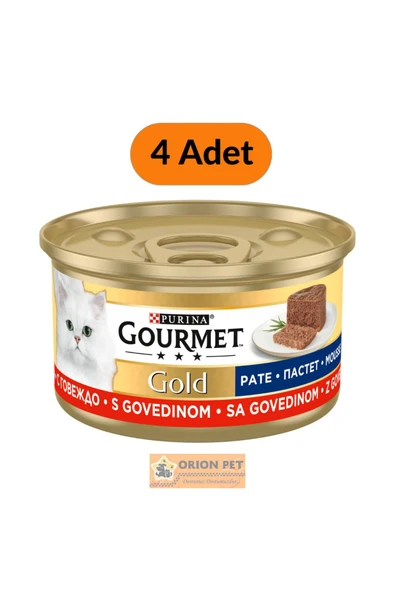 Purina Gourmet Gold Kıyılmış Sığır Etli Yaş Kedi Maması 4 Adet (4X85 GR) ürün görseli 1