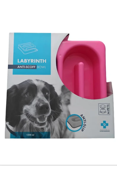 LABYRINTH Köpek Labirent Yavaş Yeme Mama Kabı 1200 ml pembe pembe ürün görseli 1