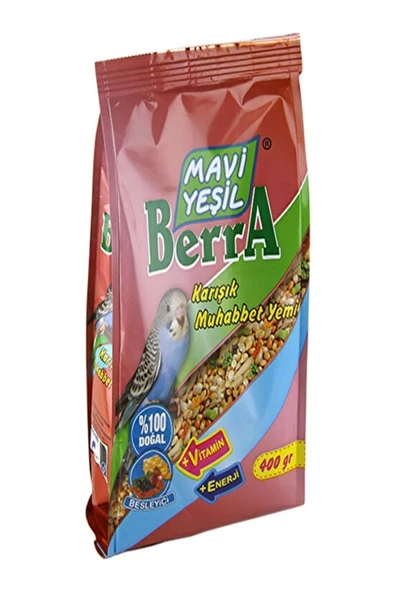 Mavi Yeşil Berra Besleyici Karışık Muhabbet Kuşu Yemi 400 G ürün görseli 1