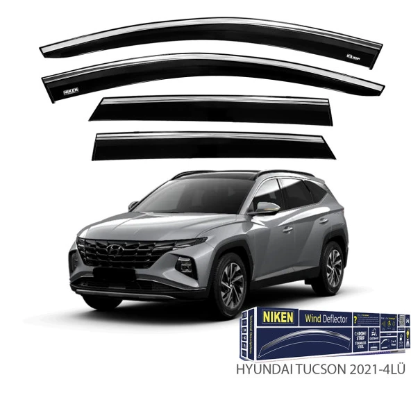 TUCSON ARACA ÖZEL KROMLU CAM RÜZGARLIĞI NİKEN 2021 2022 2023 2024 2025 ürün görseli 1
