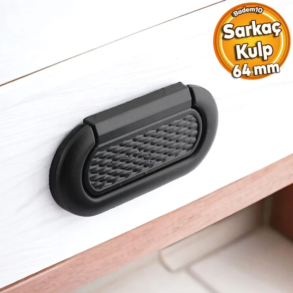 Midas Kulp Mobilya Mutfak Dolabı Çekmece Dolap Kulpları Kapak Kulpu Kulbu Siyah 64 mm Metal ürün görseli 1