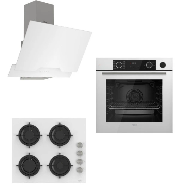 Ferre Steamart Cs Serisi Beyaz Ankastre Set D064 - Cs206 - Xe64cb ürün görseli 1