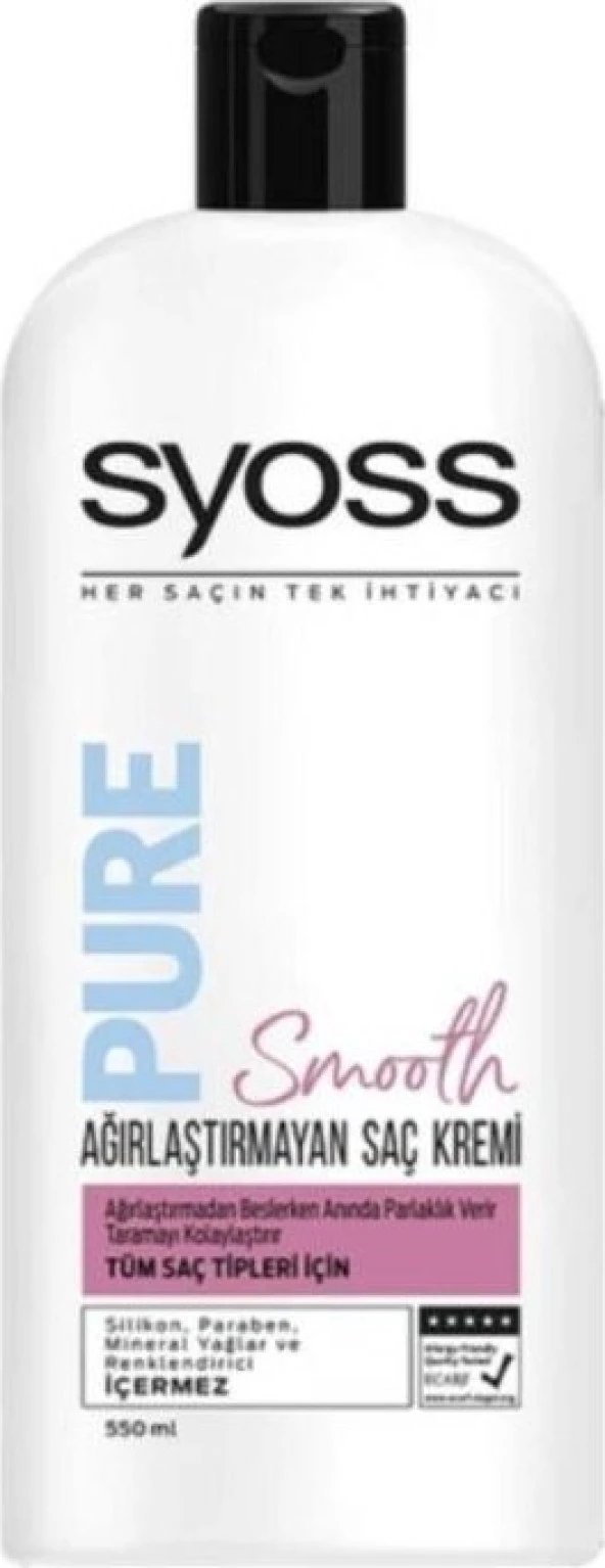 Syoss Pure Smooth Agırlaştırmayan Saç Kremi 550 ml ürün görseli 1