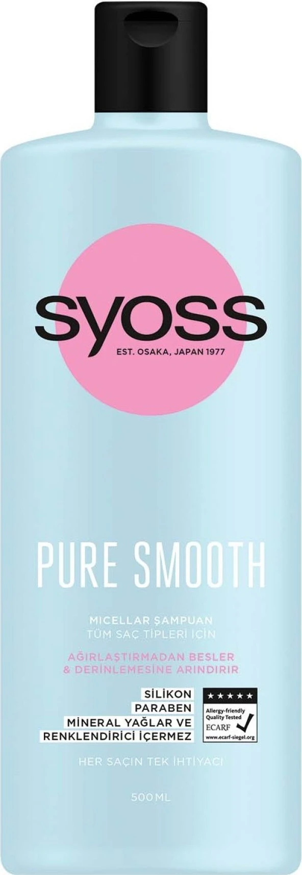 Syoss Pure Smooth Micellar Şampuan 500Ml X 2 - Resim 3