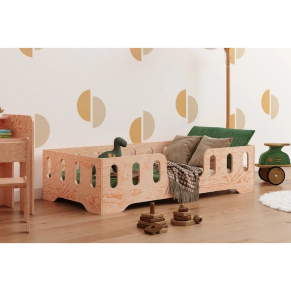Montessori Yatak Doğal Ahşap Yatak Bebek Ve Çocuk Karyola ürün görseli 1