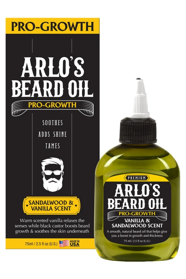 Arlo's Pro-Growth Sandal Ağacı ve Vanilya Kokulu Sakal Yağı 75ML ürün görseli 1