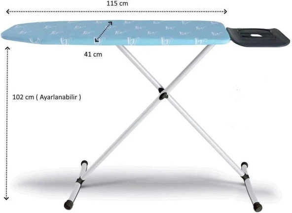 Standart Mavi Ütü Masası 41x115 cm ürün görseli 1
