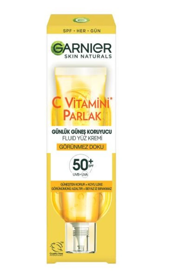 Garnier C Vitamini Parlak Günlük Güneş Koruyucu Fluid Yüz Kremi Görünmez Doku 50 Spf  40 ml ürün görseli 1