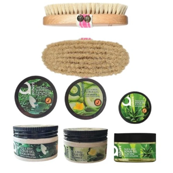 LA PERLA %100 DOĞAL AT KILI FIRÇA 9067 + Peeling Maske Scrub 300 ml 4 Lü Set ürün görseli 1
