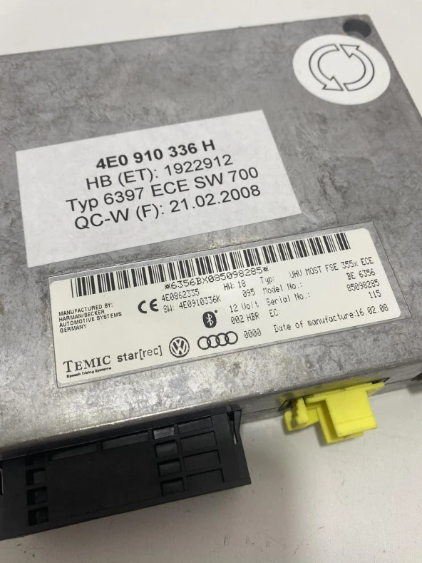 Audi Bluetooth Kontrol Modülü 4E0910336H 4E0862335 - Resim 4