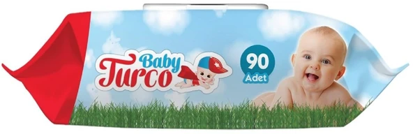 Baby Turco Islak Havlu Mendil Klasik 90 Yaprak Plastik Kapaklı Tekli Pk ürün görseli 1