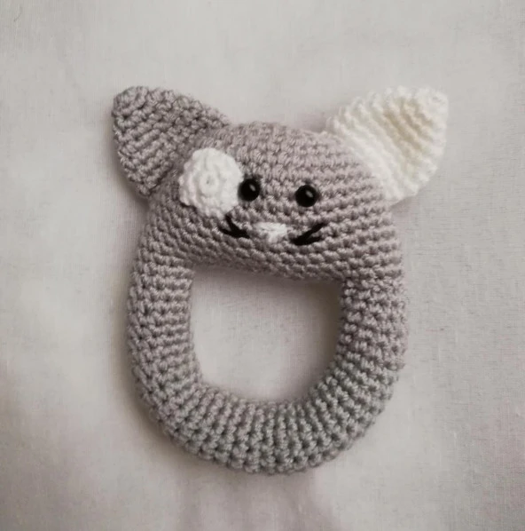 Kedi Çıngırak Amigurumi Organik Oyuncak ürün görseli 1