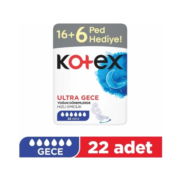 Kotex Ultra Gece Dev Eko Ped 22x6 132 Adet ürün görseli 1