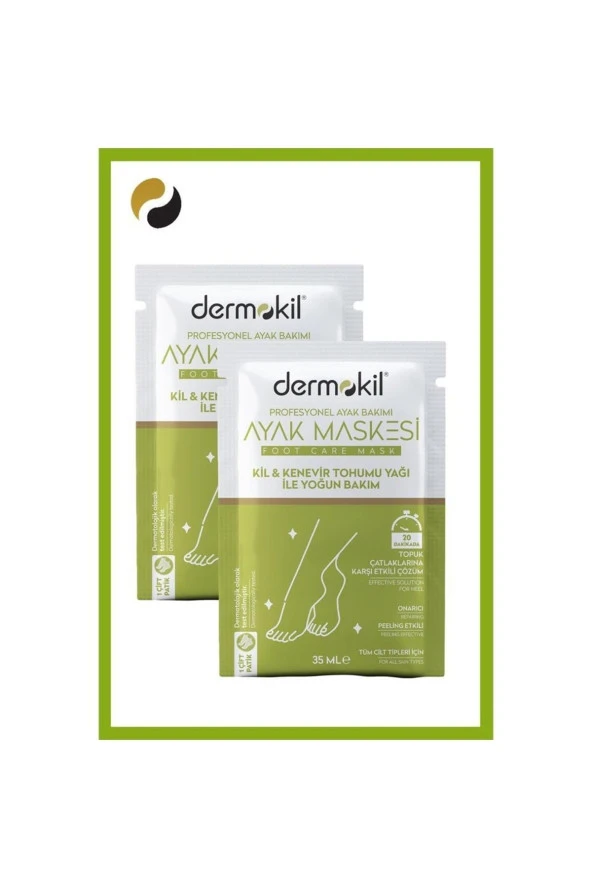 Dermokil Kil Ve Kenevir Yağlı Peeling Etkili Ayak Maskesi 35 Ml 2 ' Li Set ürün görseli 1