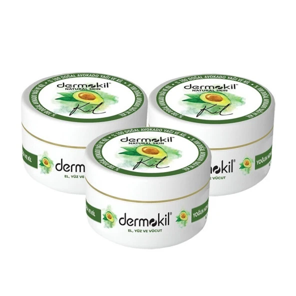 Dermokil Yüz, Vücut ve Doğal El Kremi Avokado 300 ml x 3 Adet ürün görseli 1