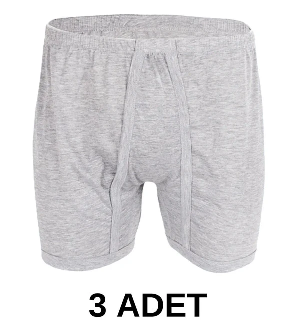 3 Adet Erkek % 100 Pamuk Arjantin Penye Boxer Gri (65 Kilo-115 Kilo) ürün görseli 1