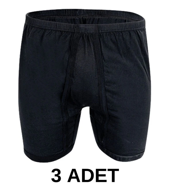 3 Adet Erkek % 100 Pamuk Arjantin Penye Boxer Siyah (65 Kilo-115 Kilo) ürün görseli 1