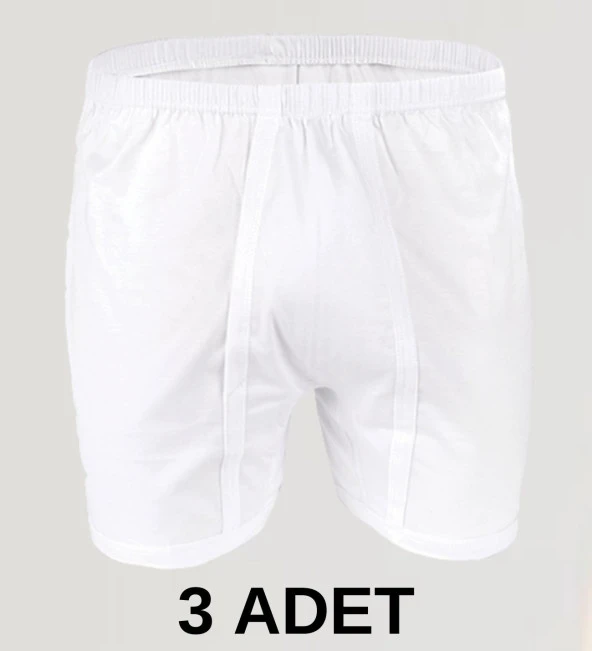 3 Adet Erkek % 100 Pamuk Arjantin Penye Boxer Beyaz (65 Kilo-115 Kilo) ürün görseli 1