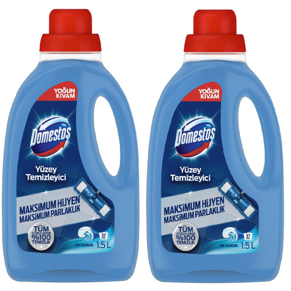 Domestos Yüzey Temizleyici Okyanus Maksimum Hijyen Tüm Yüzeyler İçin 1500 ML x 2 Adet ürün görseli 1