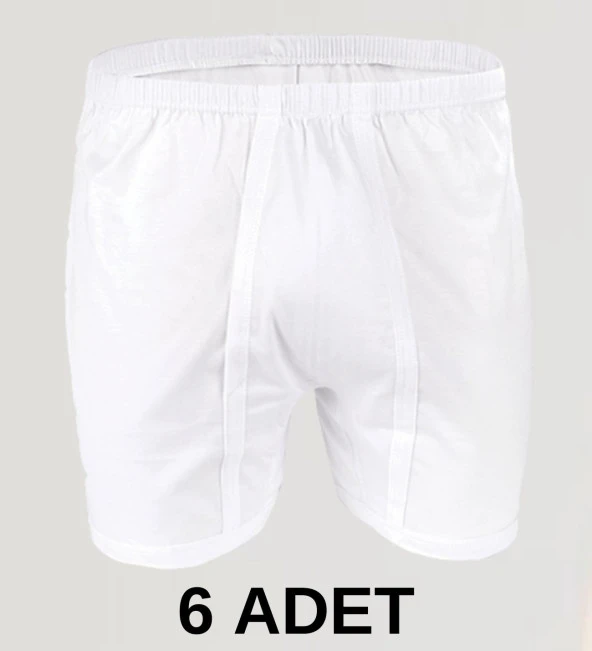 6 Adet Erkek % 100 Pamuk Arjantin Penye Boxer Beyaz (65 Kilo-115 Kilo) ürün görseli 1