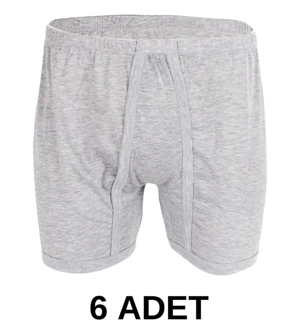 6 Adet Erkek % 100 Pamuk Arjantin Penye Boxer Gri (65 Kilo-115 Kilo) ürün görseli 1