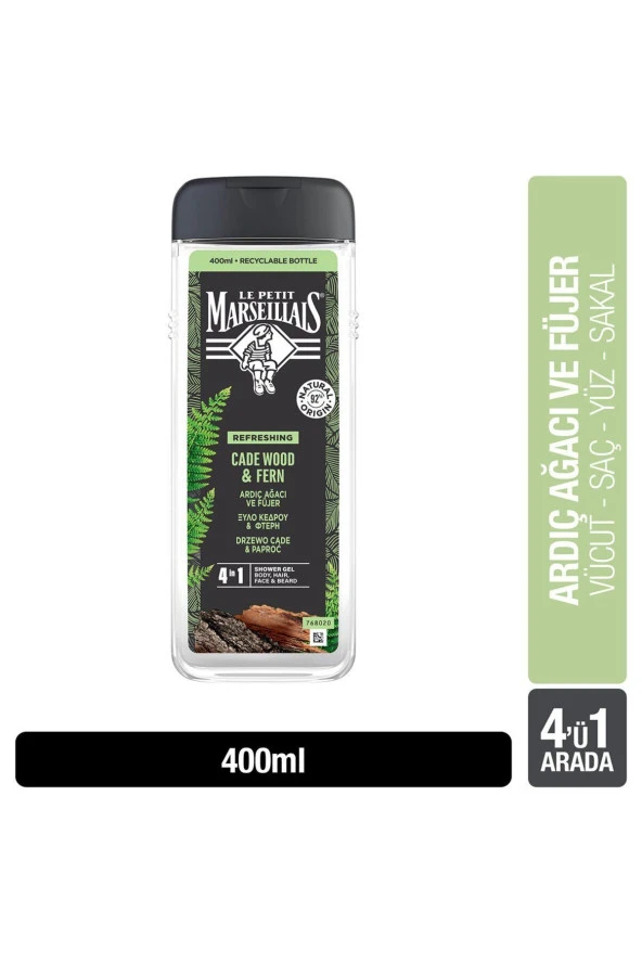 Le Petit Marseillais Men Ardıç Ağacı ve Füjer Duş Jeli 400 Ml ürün görseli 1