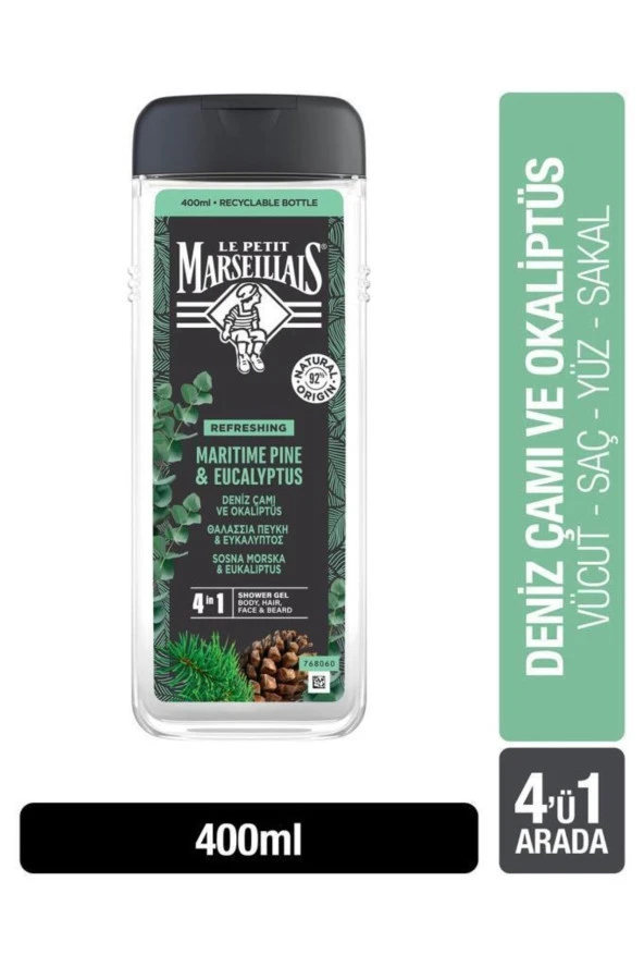 Le Petit Marseillais Lpm Men Deniz Çamı Ve Okaliptüs 400ml Duş Jeli ürün görseli 1