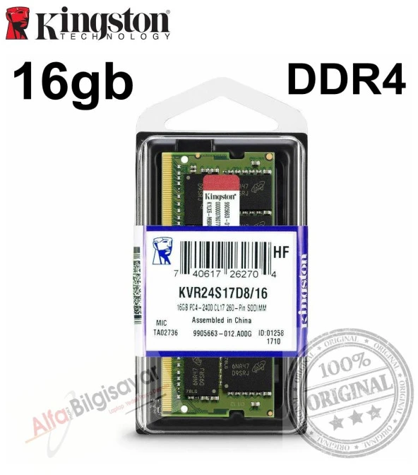 PTTAVM: KINGSTON 16gb 2400MHz DDR4 Value Notebook Kutulu RAM