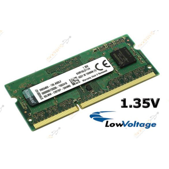 Kingston KVR16LS11/4 4 GB DDR3 1600 MHz CL11 Notebook Bellek Kutusuz ürün görseli 1