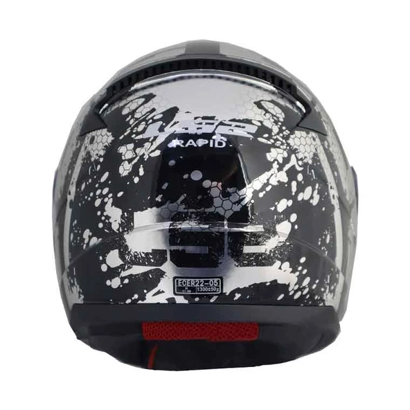 LS2 RAPID SPY MAT SİYAH-BEYAZ KASK - Resim 3