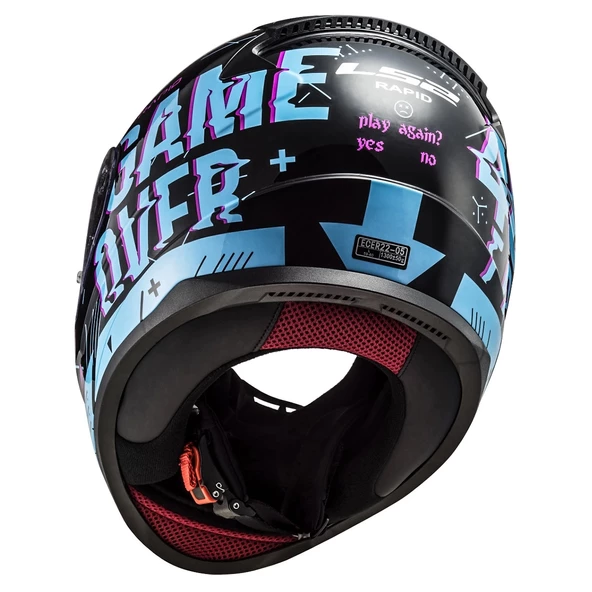 LS2 RAPID PLAYER SİYAH-MAVİ KASK - Resim 4