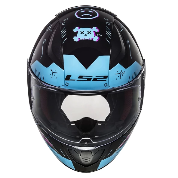 LS2 RAPID PLAYER SİYAH-MAVİ KASK - Resim 3