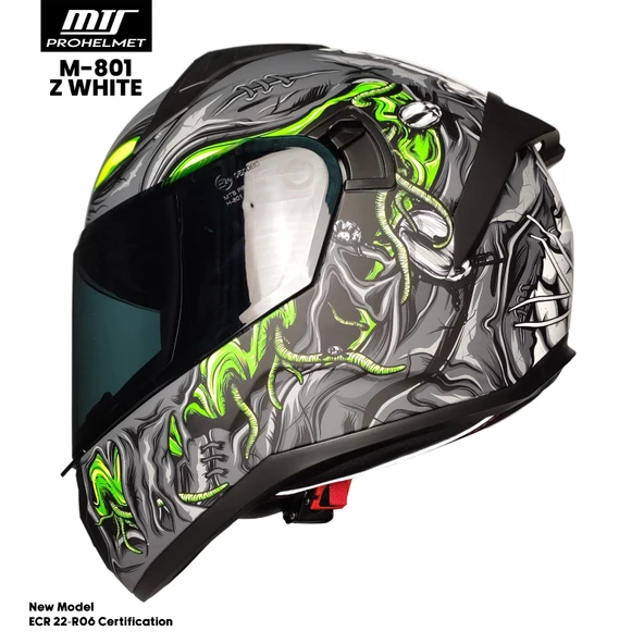 MTS M-201-SNAKE ZOMBIES WHITE KASK ürün görseli 1