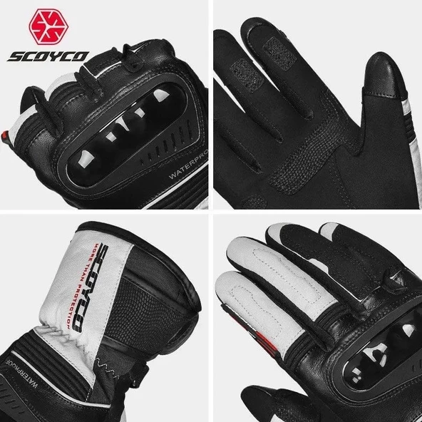 SCOYCO MC82 KIŞLIK ELDİVEN BEYAZ - Resim 4