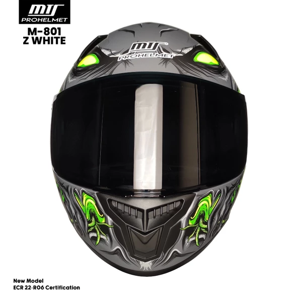 MTS M-201-SNAKE ZOMBIES WHITE KASK - Resim 2