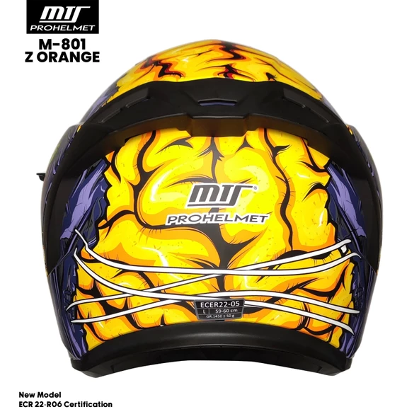 MTS M-201-SNAKE ZOMBIES ORANGE KASK - Resim 3