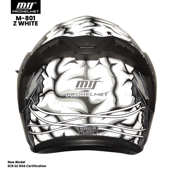 MTS M-201-SNAKE ZOMBIES WHITE KASK - Resim 3