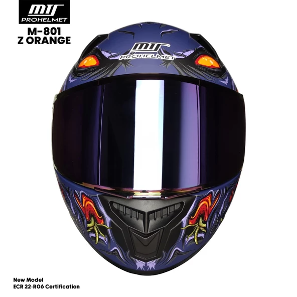 MTS M-201-SNAKE ZOMBIES ORANGE KASK - Resim 2