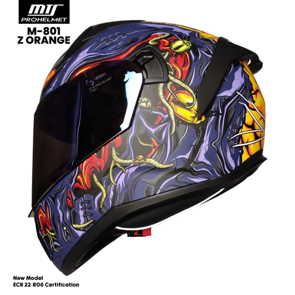 MTS M-201-SNAKE ZOMBIES ORANGE KASK ürün görseli 1