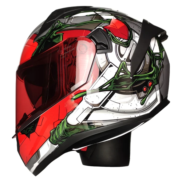 MTS M-801-SNAKE WAR GÜNEŞ VİZÖRLÜ KASK (KIRMIZI CAMLI) ürün görseli 1
