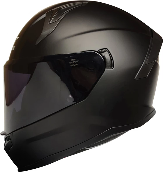 MTS M-910 MAT SİYAH GÜNEŞ VİZÖRLÜ KASK (SİYAH CAMLI) ürün görseli 1