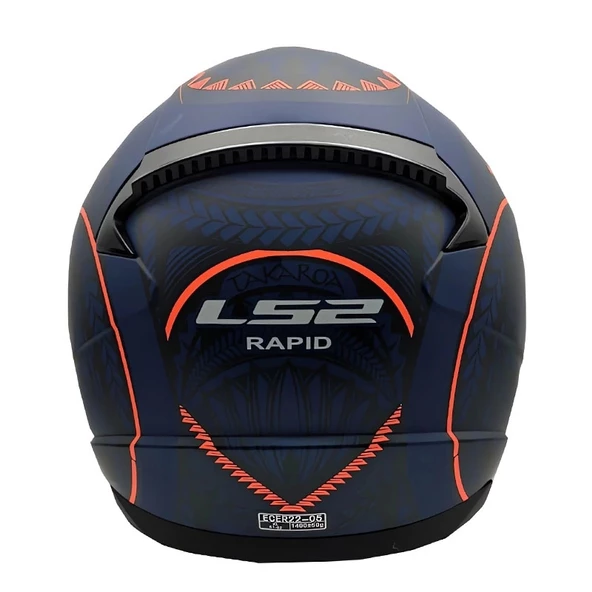 LS2 RAPID TAKAROA MAT MAVİ-KIRMIZI KASK - Resim 3