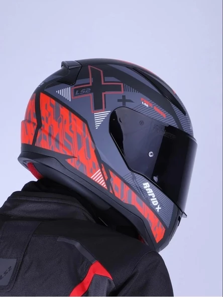 LS2 RAPID XTREET MAT SİYAH-KIRMIZI KASK (SİYAH+ŞEFFAF CAMLI) ürün görseli 1