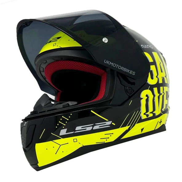 LS2 RAPID PLAYER SARI KASK (SİYAH+ŞEFFAF CAM) - Resim 3