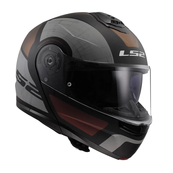 LS2 STROBE 2 ORION MAT SİYAH-MOR-MAVİ ÇENE AÇILIR KASK - Resim 3