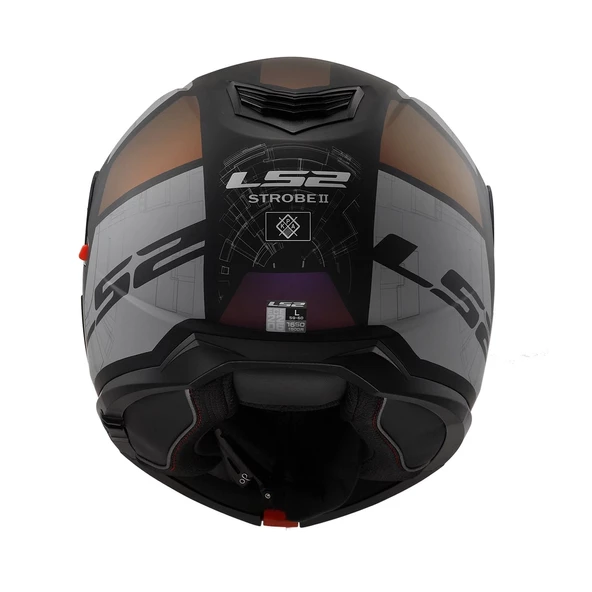 LS2 STROBE 2 ORION MAT SİYAH-MOR-MAVİ ÇENE AÇILIR KASK - Resim 5